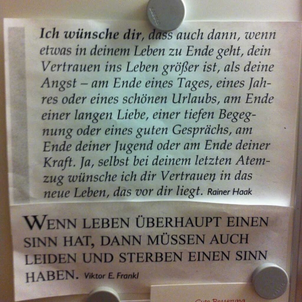 Dr. Norbert Dennerlein: Ich wünsche auch dann, wenn etwas in deinem Leben zu Ende geht, dein Vertrauen