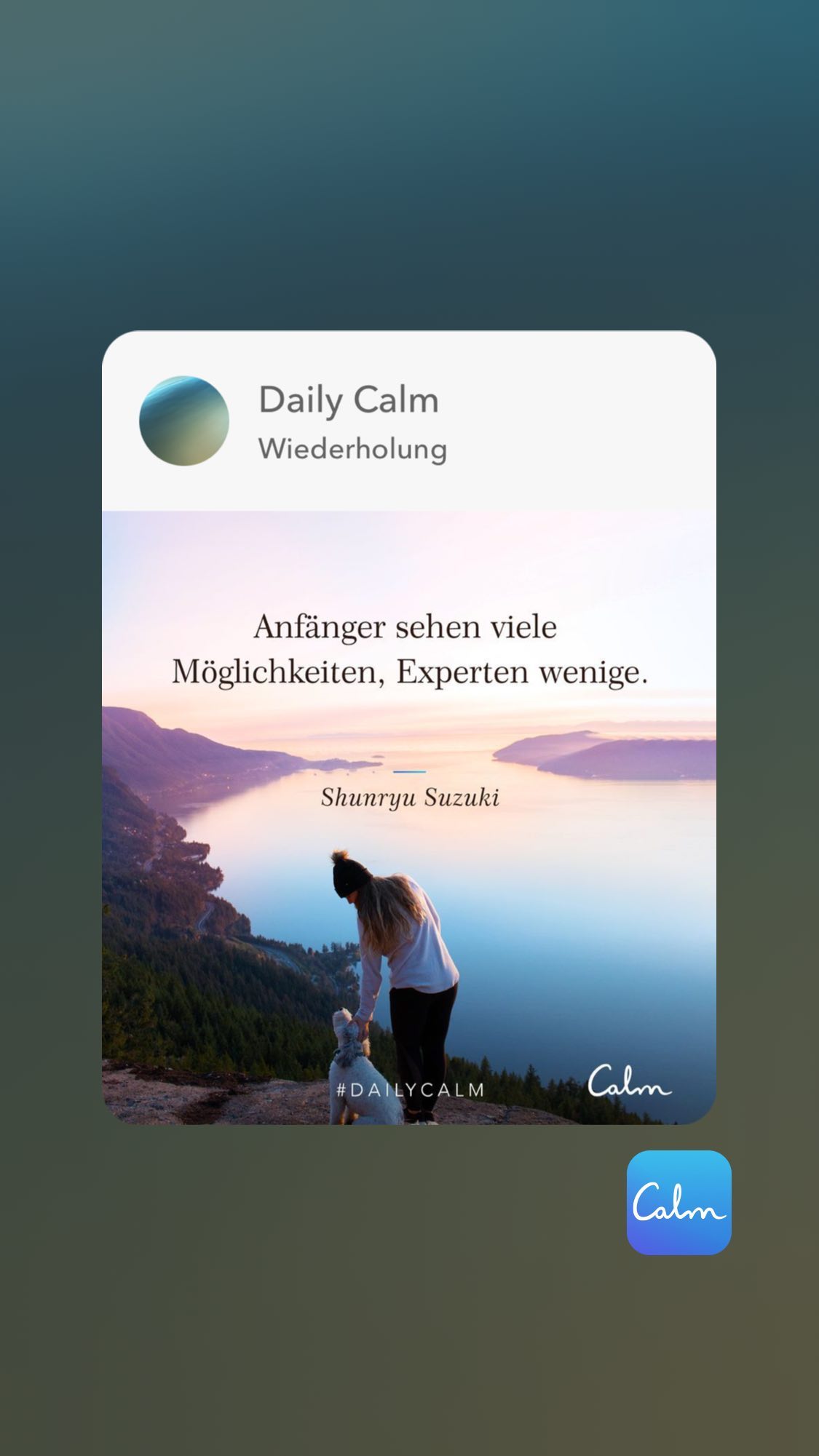 Daily Calm Wiederholung Anfänger sehen viele Möglichkeiten, Experten wenige