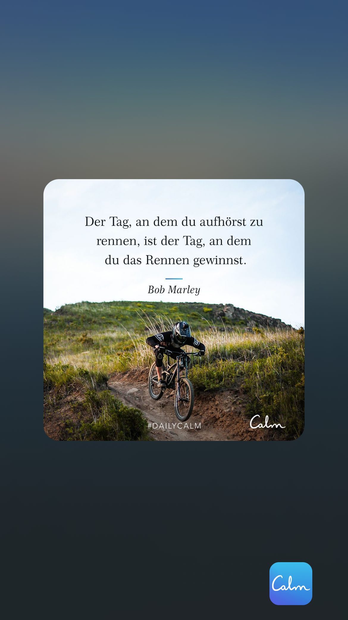 Der Tag, an dem du aufhörst zu rennen, ist der Tag, an dem du
