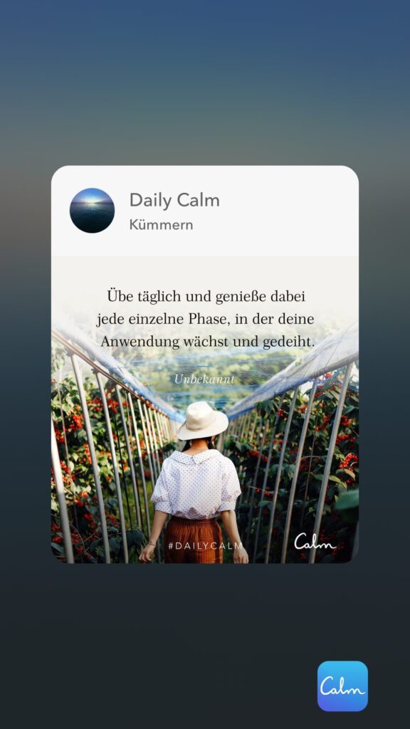 Dr. Norbert Dennerlein: Daily Calm Kümmern Übe täglich und genieße dabei jede einzelne Phase, in der deine