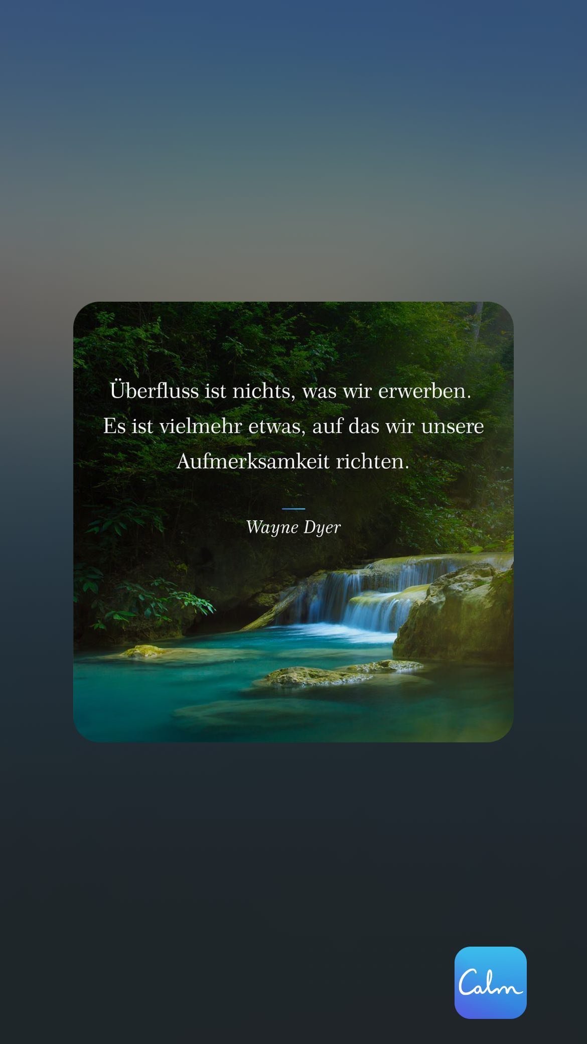 Überfluss ist nichts, was wir erwerben