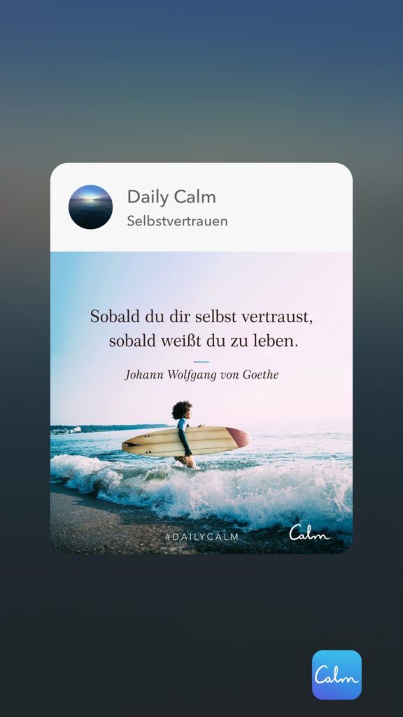 Dr. Norbert Dennerlein: Daily Calm Selbstvertrauen Sobald du dir selbst vertraust, sobald weißt du zu leben