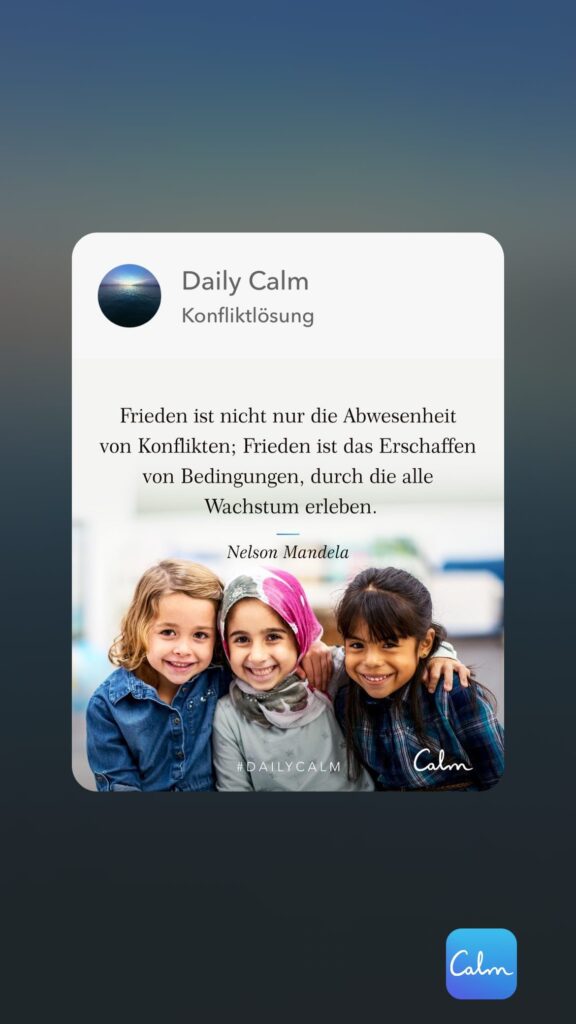 Dr. Norbert Dennerlein: Daily Calm Konfliktlösung Frieden ist nicht nur die Abwesenheit von Konflikten; Frieden ist das