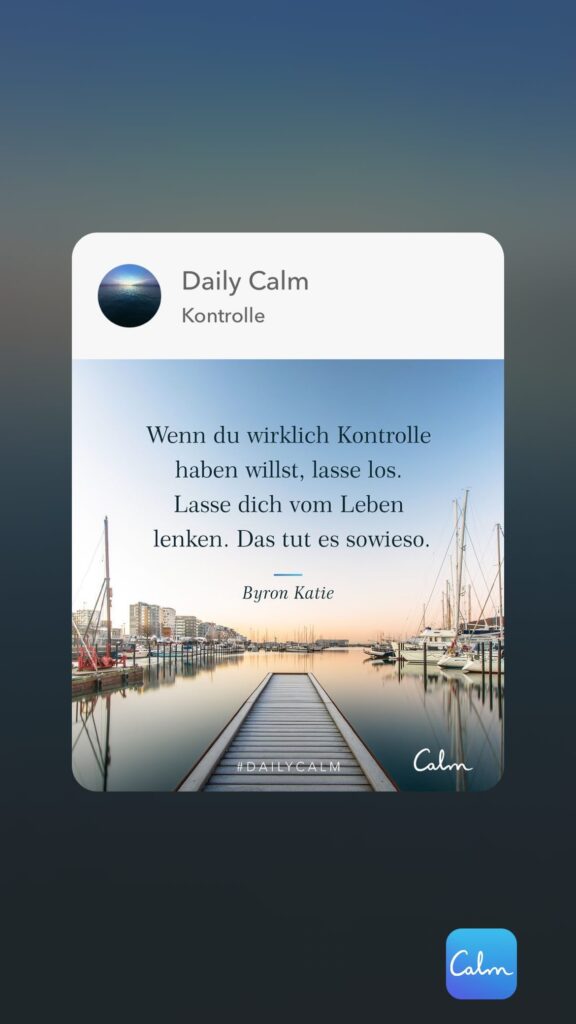 Dr. Norbert Dennerlein: Cam Daily Calm Kontrolle Wenn du wirklich Kontrolle haben willst, lasse los