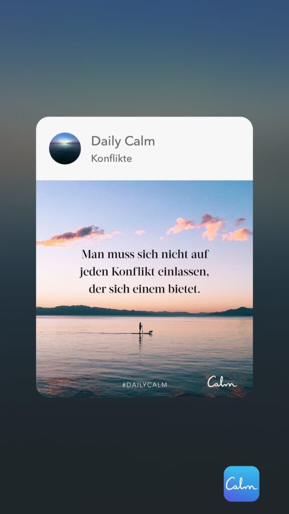 Dr. Norbert Dennerlein: Daily Calm Konflikte ord Man muss sich nicht auf a jeden Konflikt einlassen, der