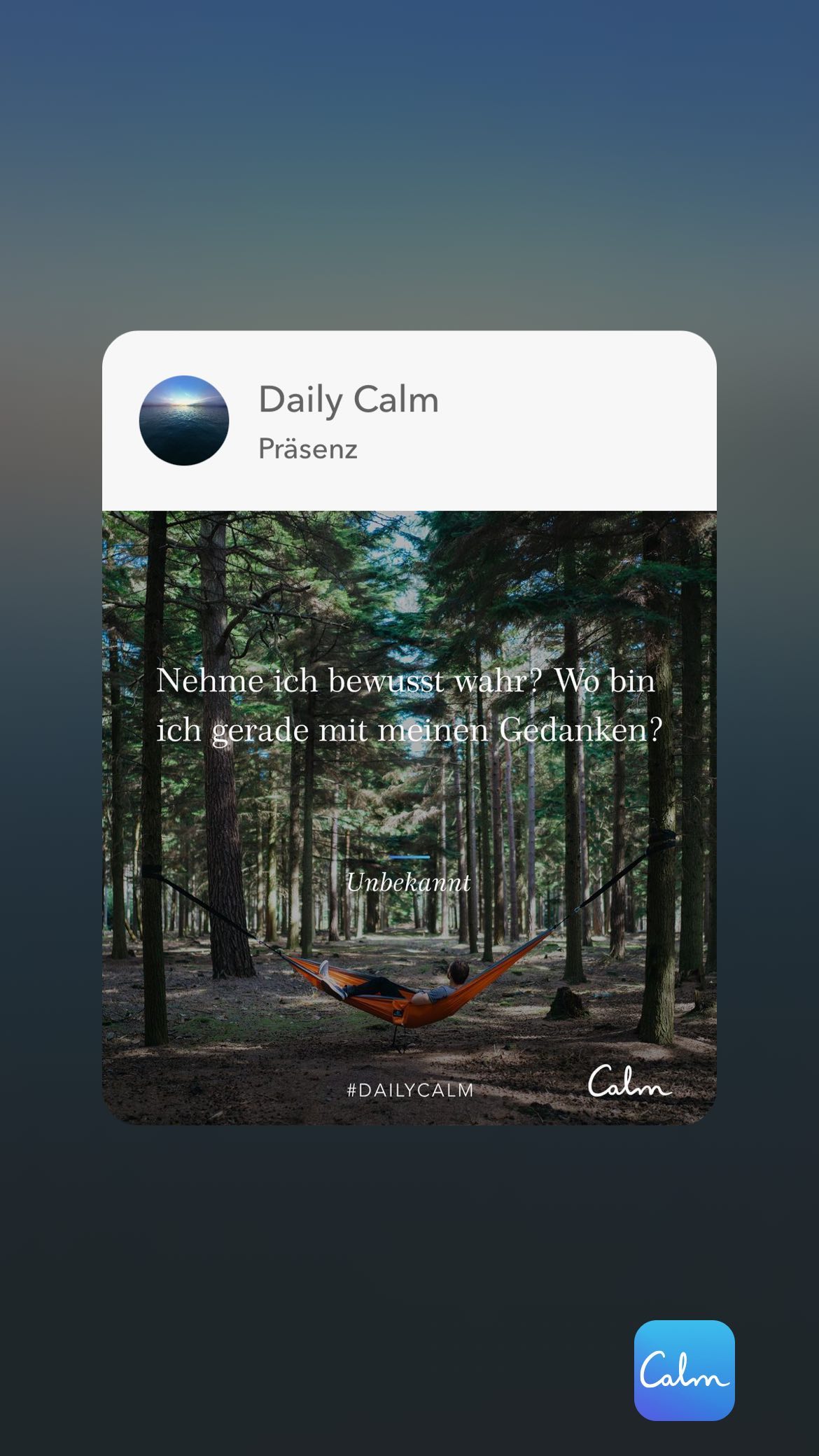 Daily Calm Präsenz S Nehmeith bewwasst - w4l r £ bin