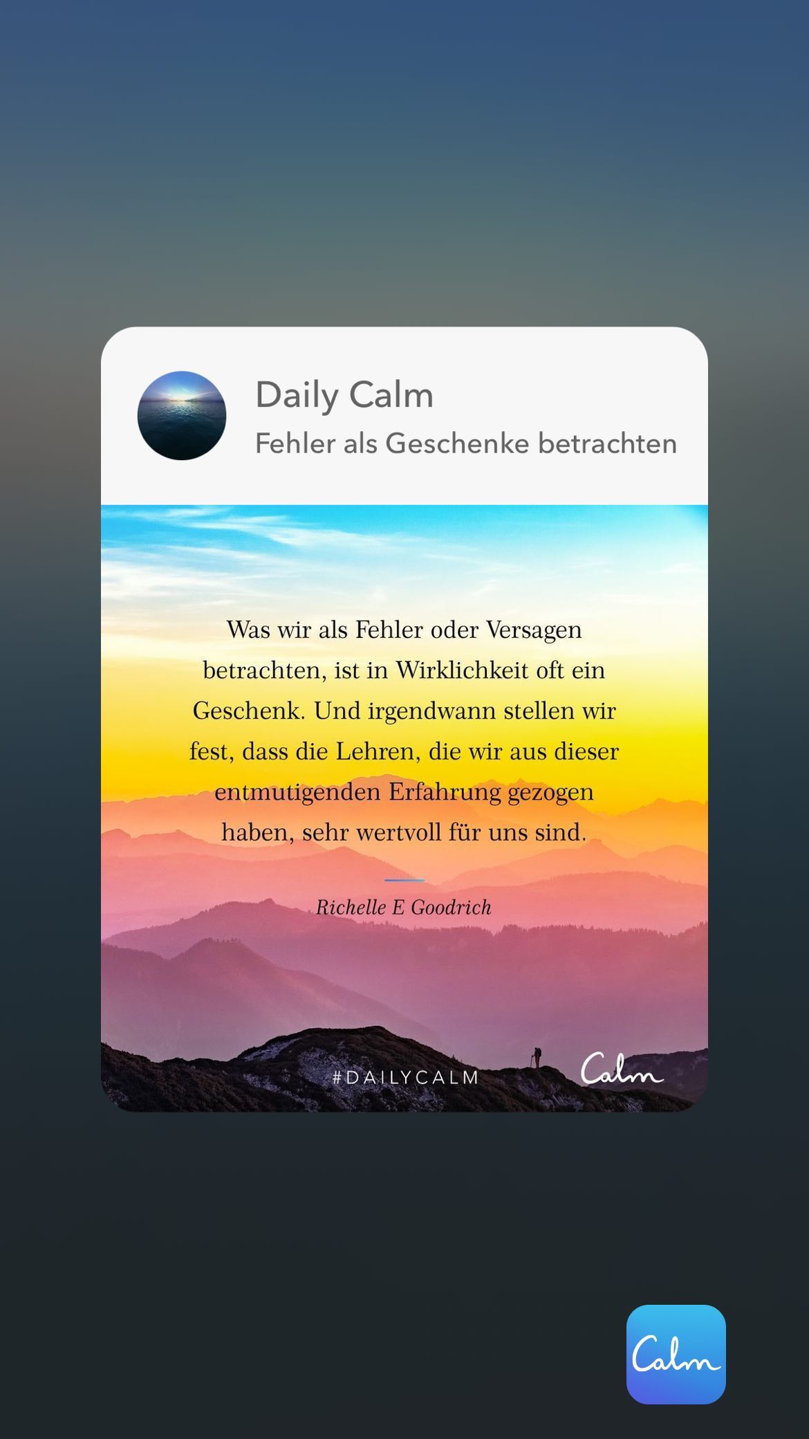 Daily Calm Fehler als Geschenke betrachten Was wir als Fehler oder Versagen betrachten, ist