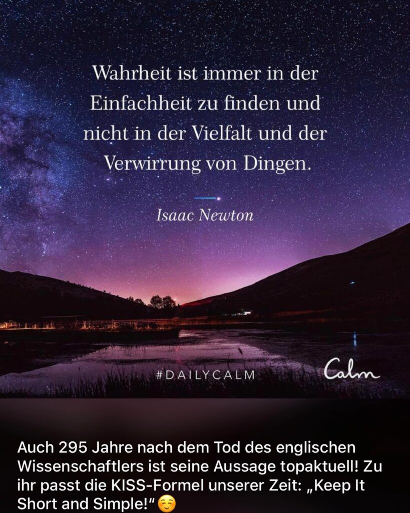 Dr. Norbert Dennerlein: Wahrheit ist immer in der _ 3 Einfachheit z zu u finden und