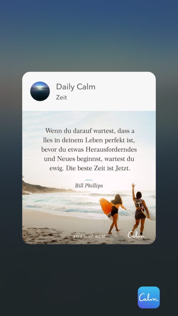 Dr. Norbert Dennerlein: Daily Calm Zeit Wenn du darauf wartest, dass a lles in deinem Leben perfekt