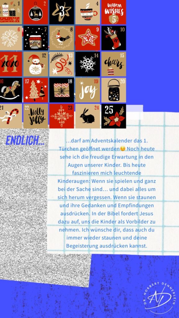 Dr. Norbert Dennerlein: Am Adventskalender das 1