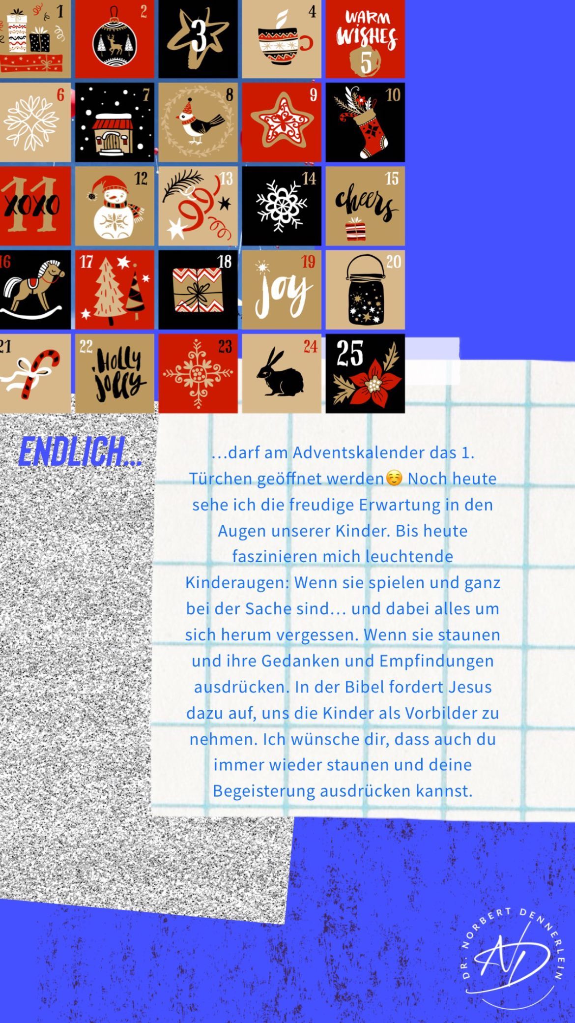 Am Adventskalender das 1