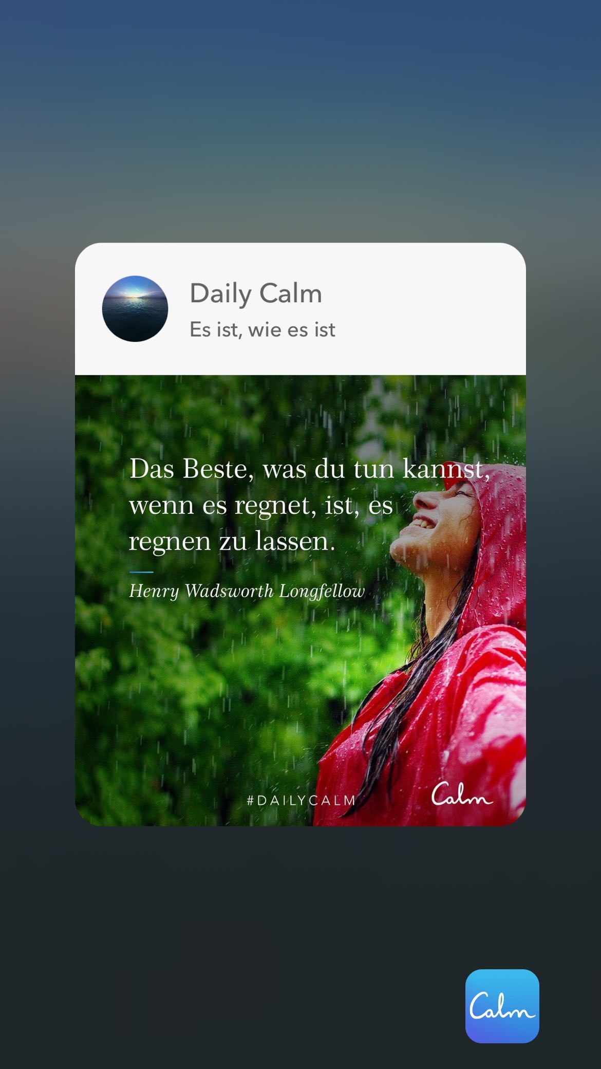 Daily Calm Es ist, wie es ist Das Beste, was du tun kann wenn