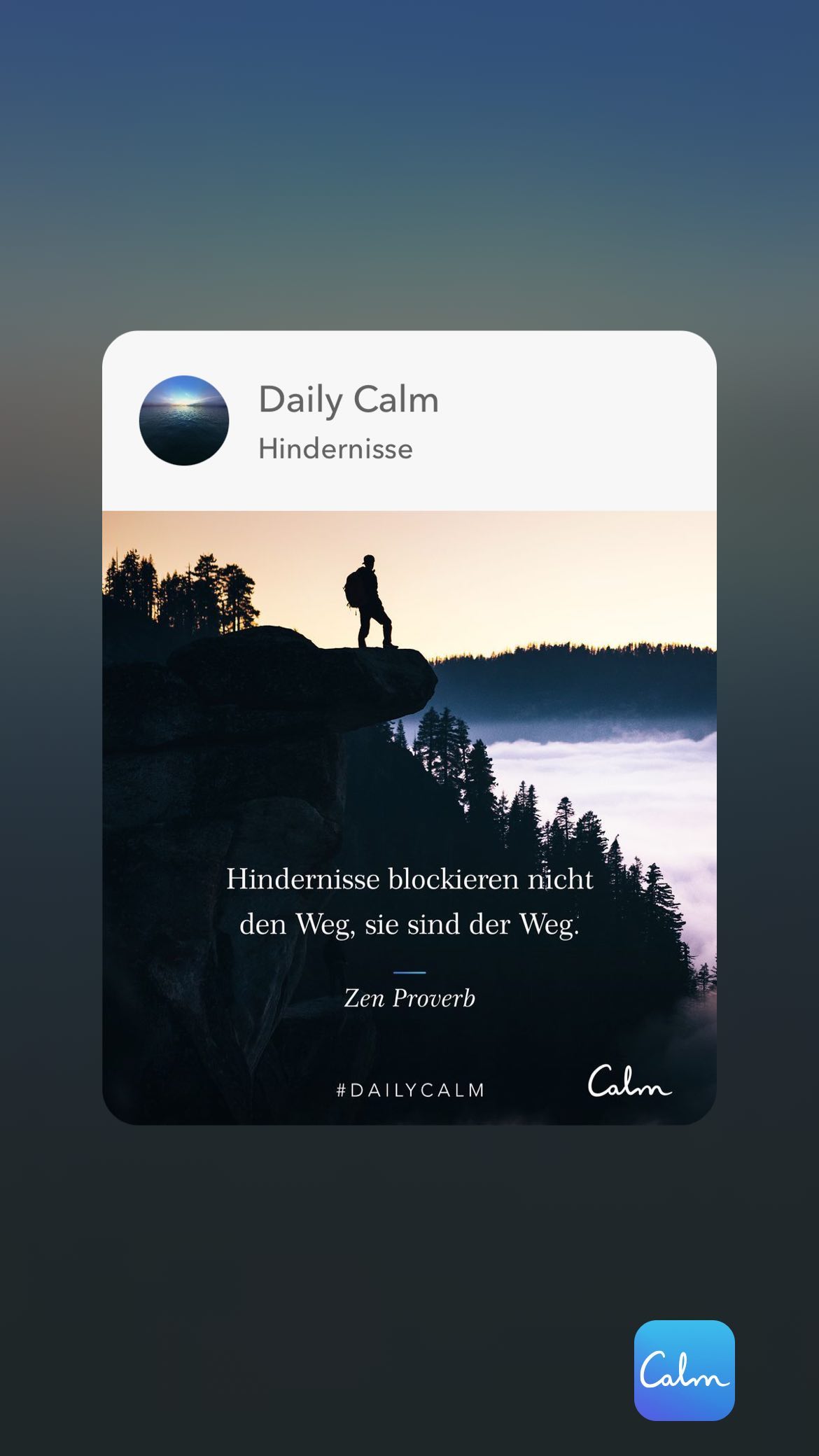 Daily Calm Hindernisse Hindernisse blockieren nicht: