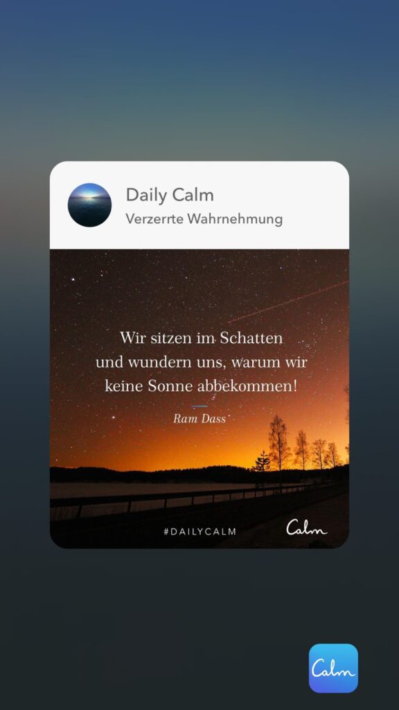 Dr. Norbert Dennerlein: Daily Calm Verzerrte Wahrnehmung _ Wir sitzen im Schatten