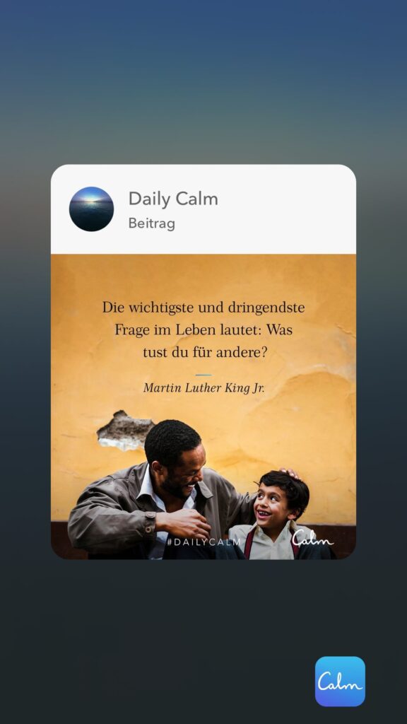 Dr. Norbert Dennerlein: Daily Calm Beitrag Die wichtigste und dringendste Frage im Leben lautet: Was tust du