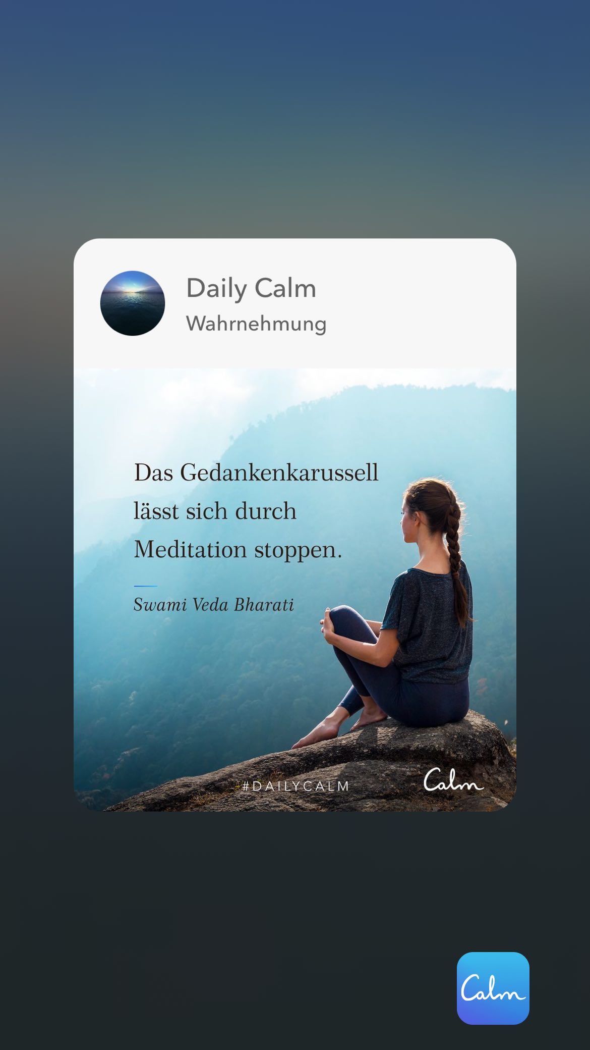 Daily Calm Wahrnehmung Das Gedankenkarussell lässt sich durch Meditation stoppen