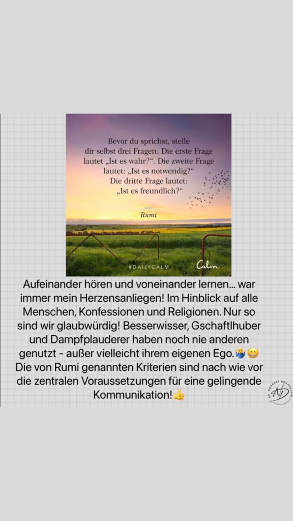 Dr. Norbert Dennerlein: Dir selbst drei Fragen: lautet „Ist es wahr