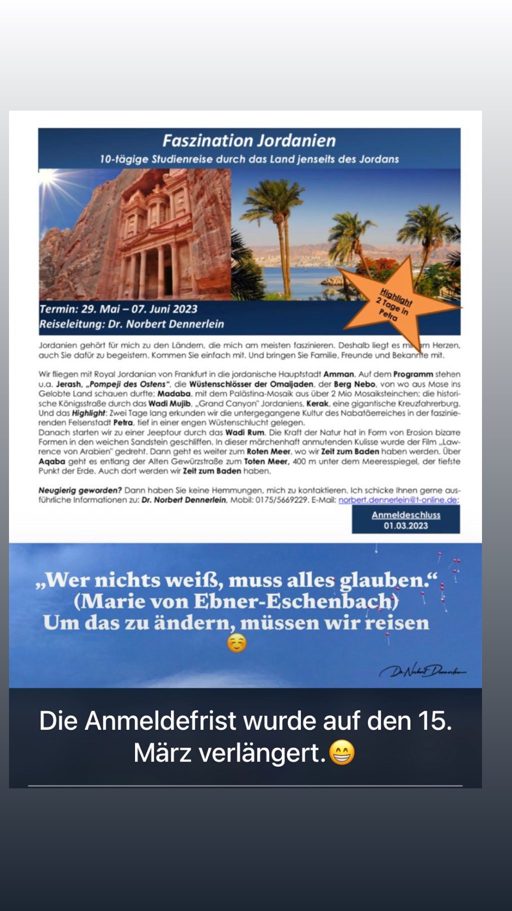 Januar 2023 - (15): Faszination Jordanien 10 - tägige Studienreise durch das Land jenseits des Jordans eisten faszinier 1 Faszination Jordanien 10 - tägige Studienreise durch das Land jenseits des Jordans eisten faszinier