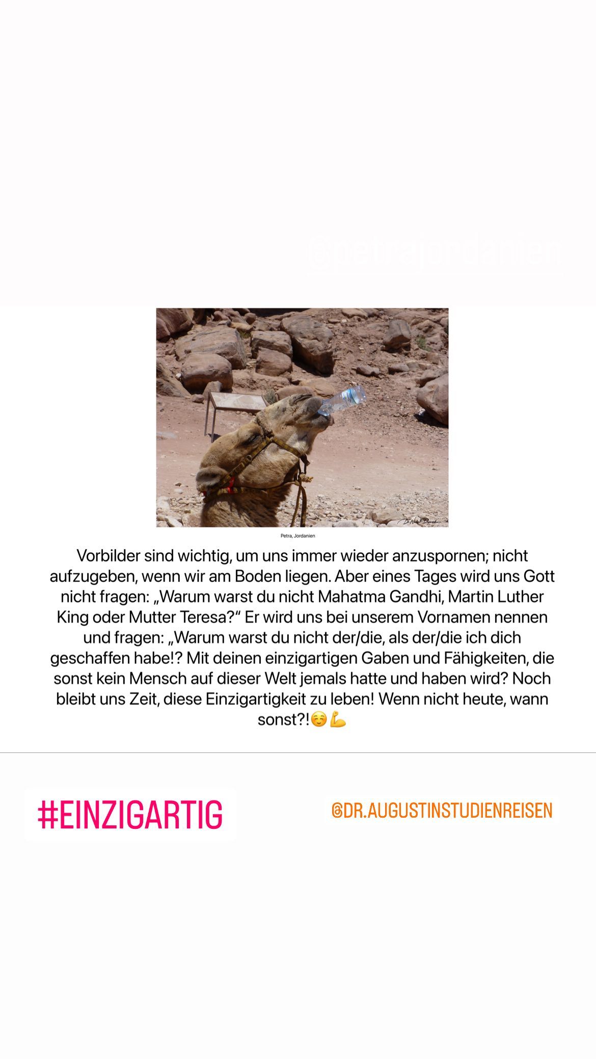 Vorbilder sind wichtig, um uns immer wieder anzuspornen; nicht aufzugeben, wenn wir am Boden