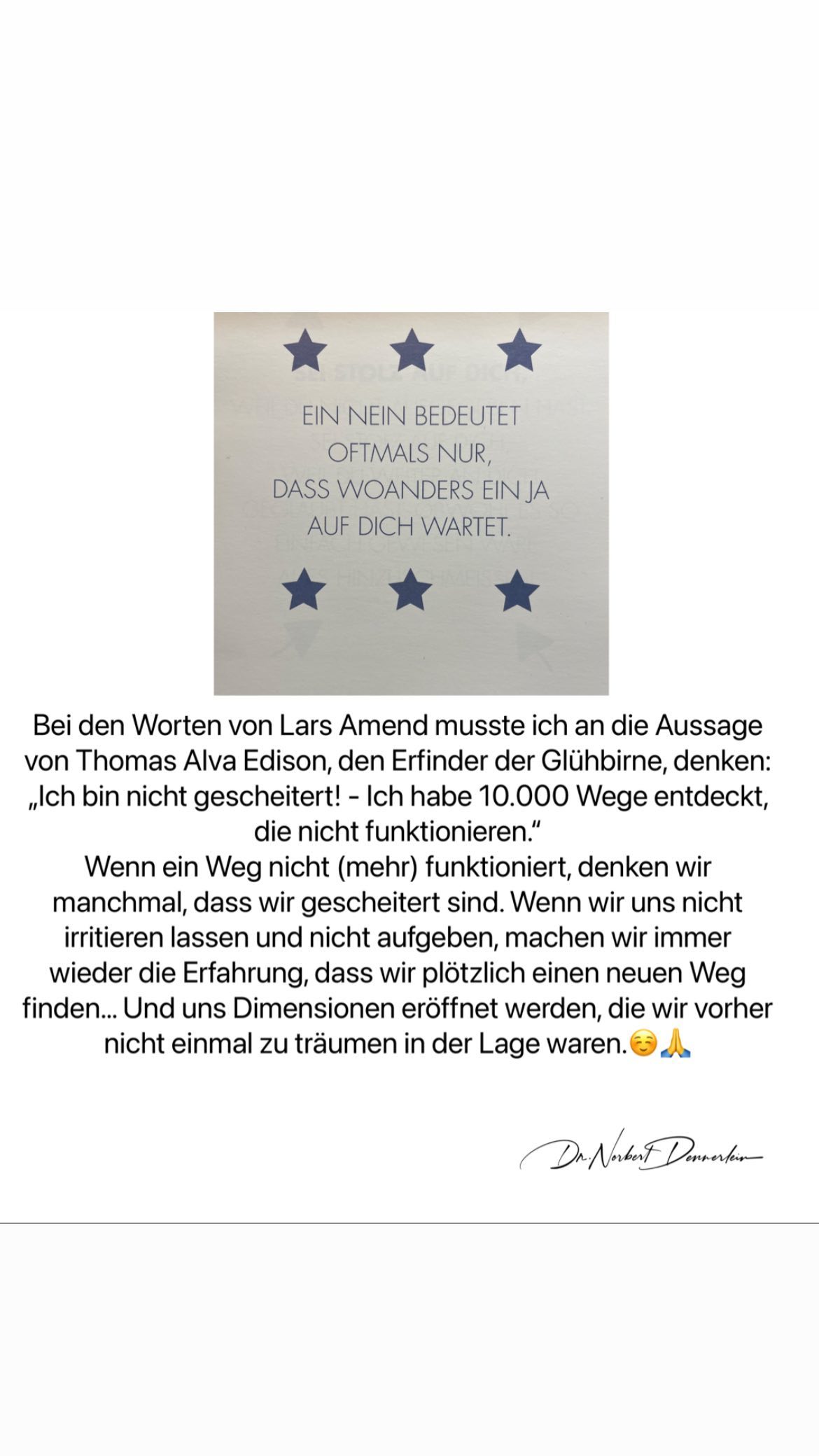 Bei den Worten von Lars Amend musste ich an die Aussage von Thomas Alva