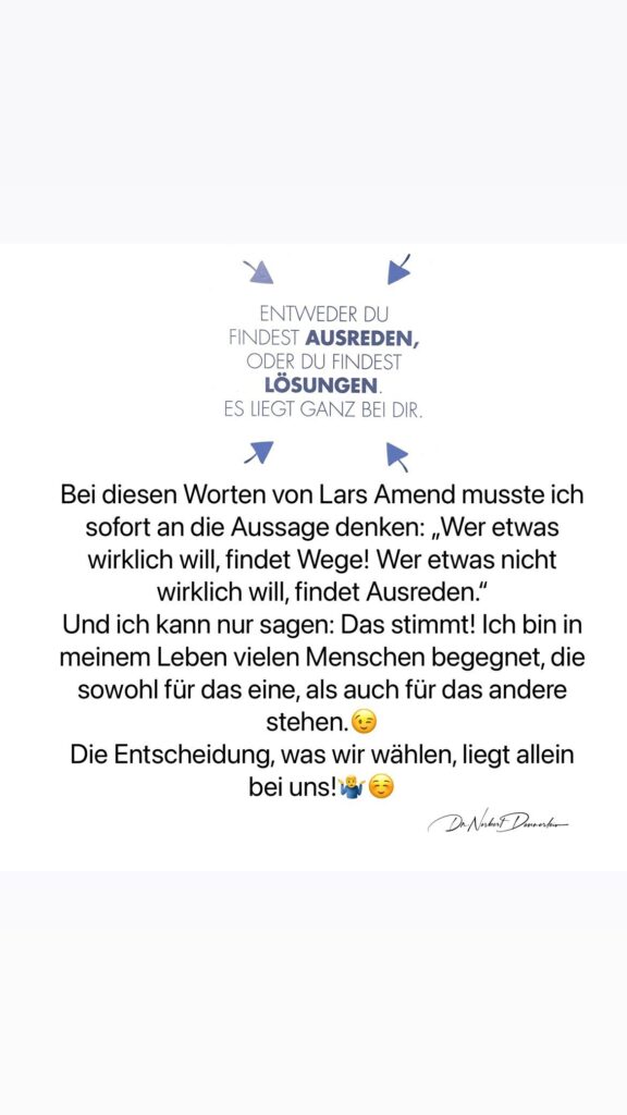 Dr. Norbert Dennerlein: Ye Bs ENTWEDER DU FINDEST AUSREDEN, ODER DU FINDEST LOSUNGEN