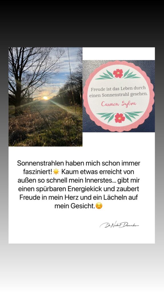 Dr. Norbert Dennerlein: Freude ist das Leben durch einen Sonnenstrahl gesehen