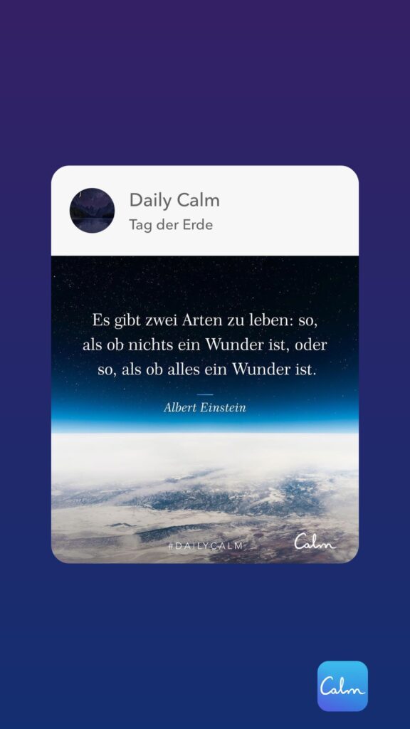 Dr. Norbert Dennerlein: Daily Calm Tag der Erde Es gibt zwei Arten zu leben: so, als ob