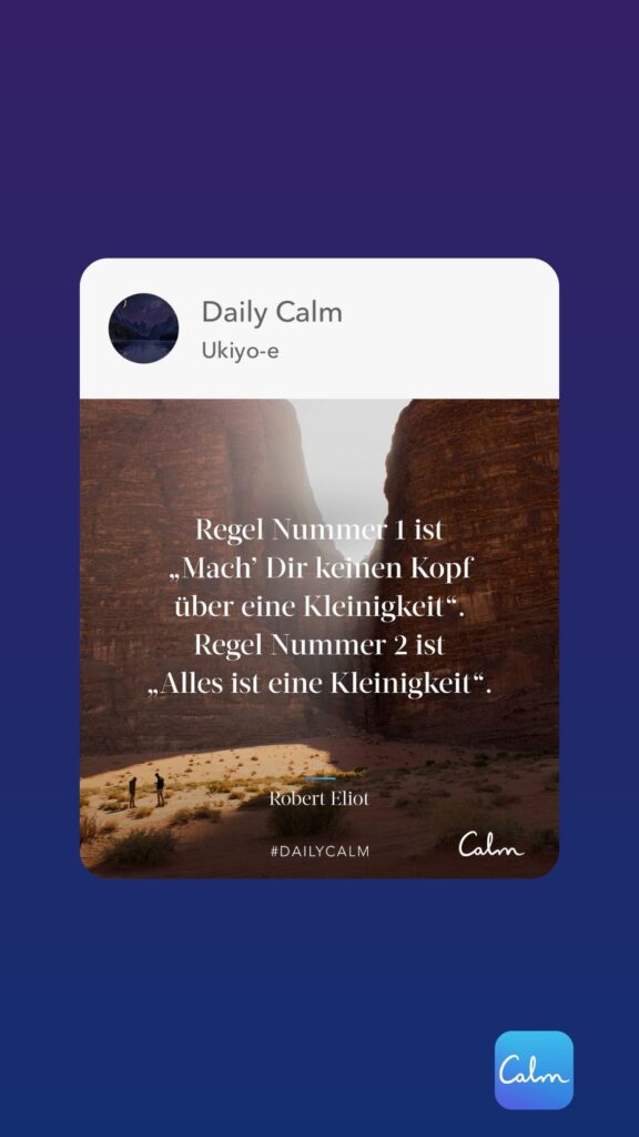 Dr. Norbert Dennerlein: Daily Calm Ukiyo - e über eine Kleinigkeit