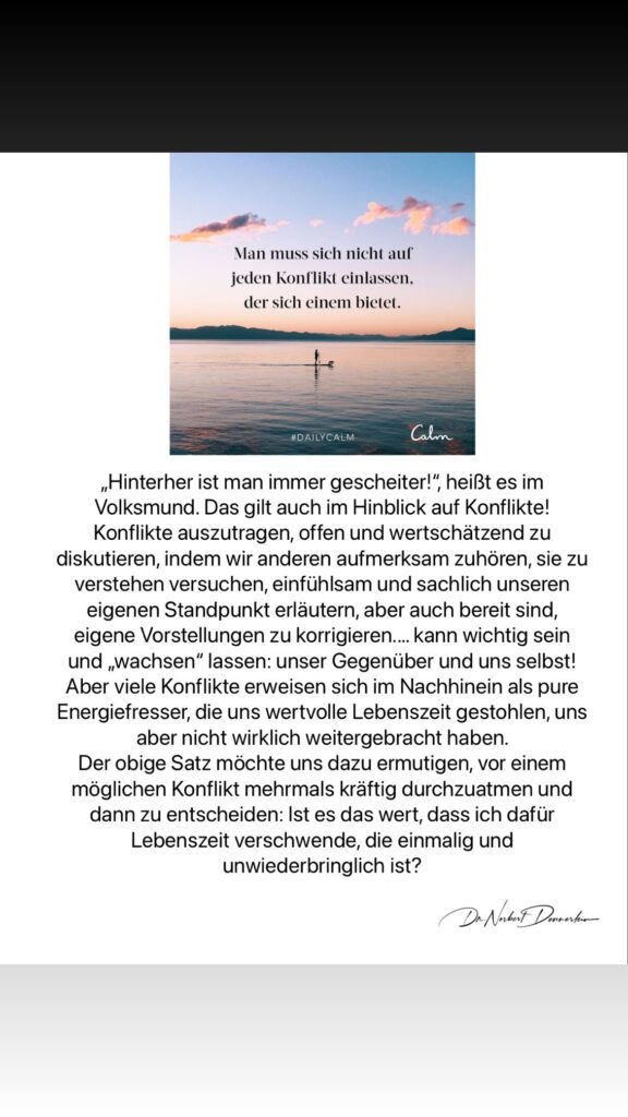 Dr. Norbert Dennerlein: Man muss sich nicht auf jeden Konflikt einlassen, der sich einem bietet