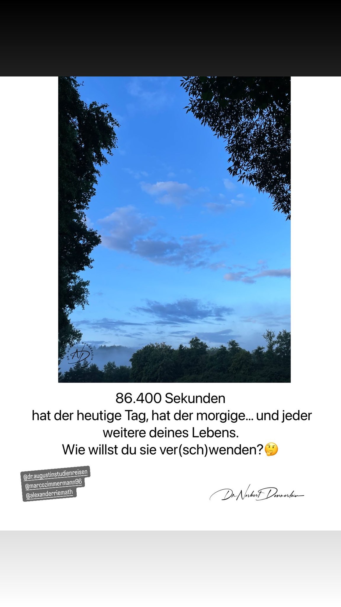 Sekunden hat der heutige Tag, hat der morgige