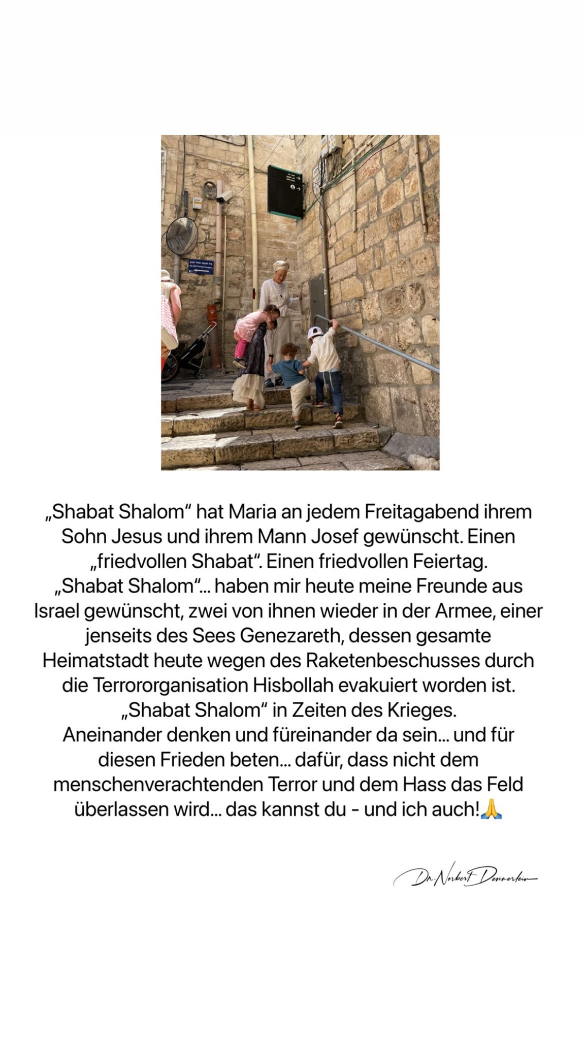 Nohabat Shalom hat Maria an jedem Freitagabend ihrem Sohn Jesus und ihrem Mann Josef
