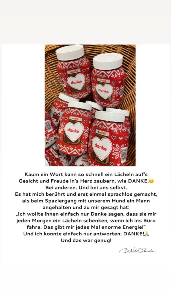 Dr. Norbert Dennerlein: Kaum ein Wort kann so schnell ein Lächeln auf's Gesicht und Freude in's Herz