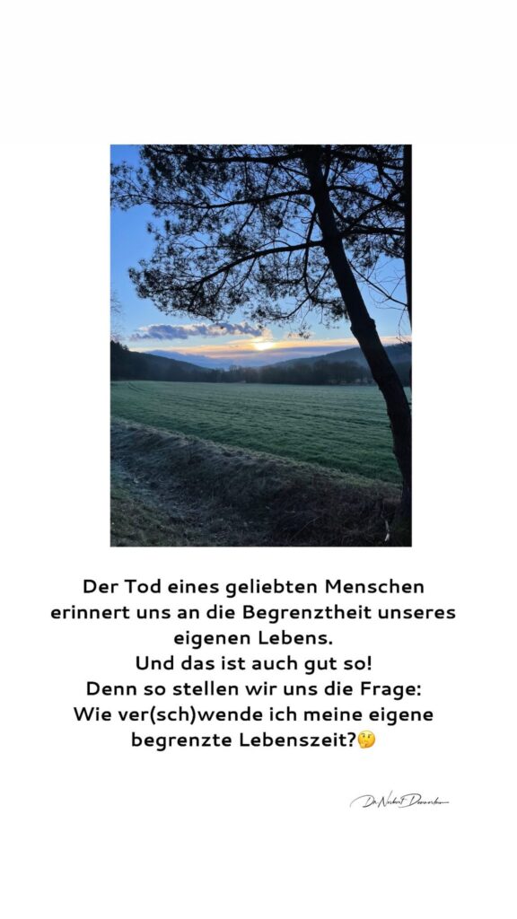 Dr. Norbert Dennerlein: Der Tod eines geliebten Menschen erinnert uns an die Begrenztheit unseres eigenen Lebens