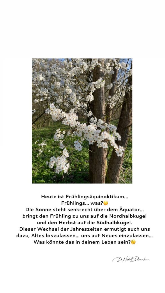 Dr. Norbert Dennerlein: Heute ist Frühlingsäquinoktikum