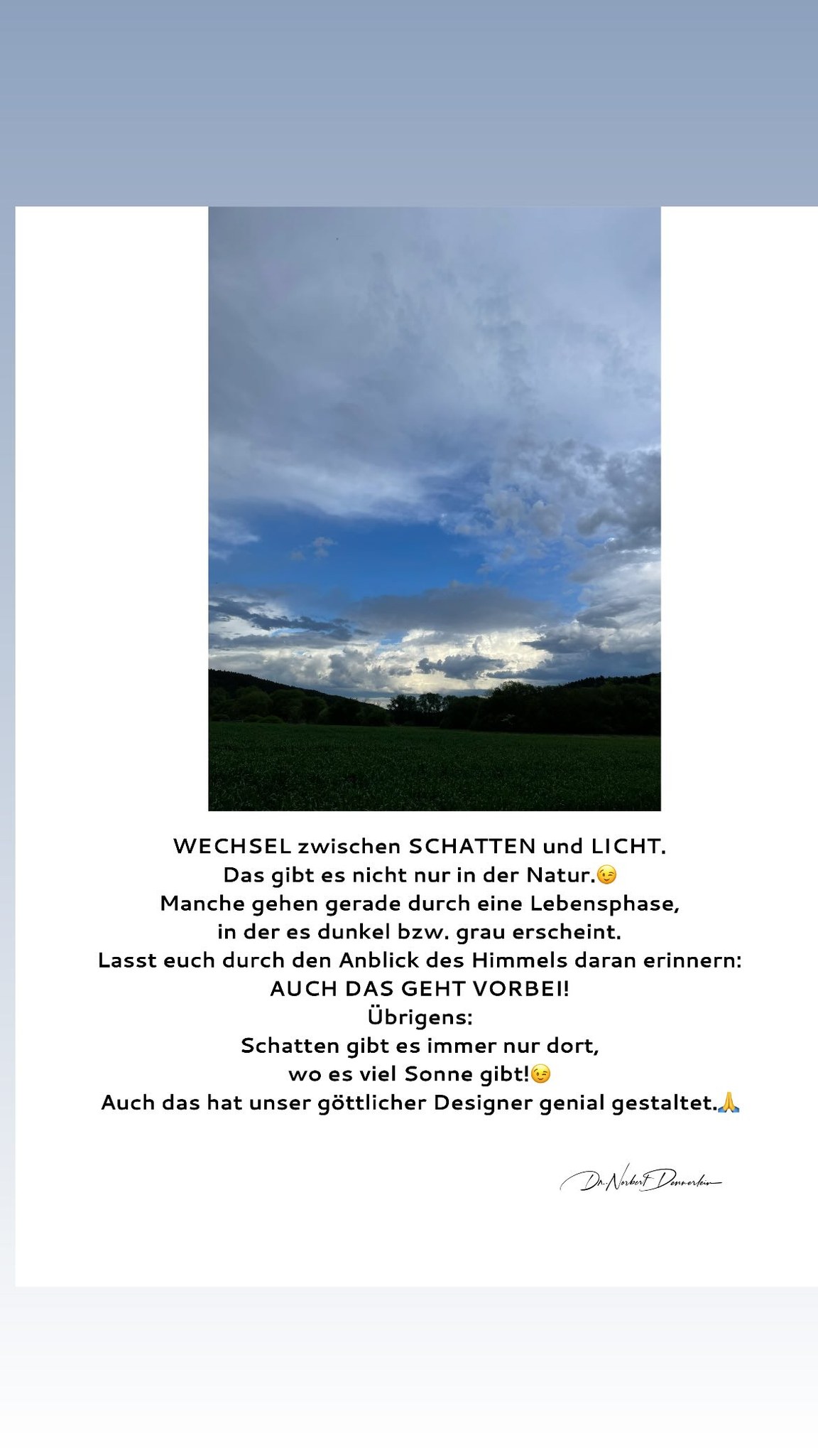 WECHSEL zwischen SCHATTEN und LICHT