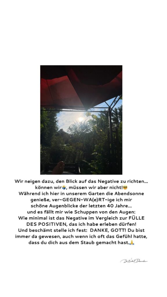 Dr. Norbert Dennerlein: Wir neigen dazu, den Blick auf das Negative zu richten