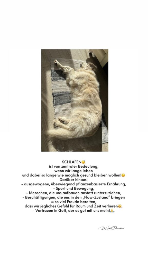 Dr. Norbert Dennerlein: SCHLAFEN ist von zentraler Bedeutung, wenn wir lange leben und dabei so lange wie