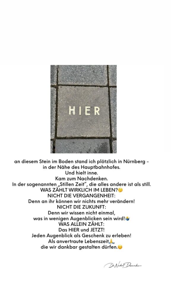 Dr. Norbert Dennerlein: An diesem Stein im Boden stand ich plötzlich in Nürnberg - in der Nähe