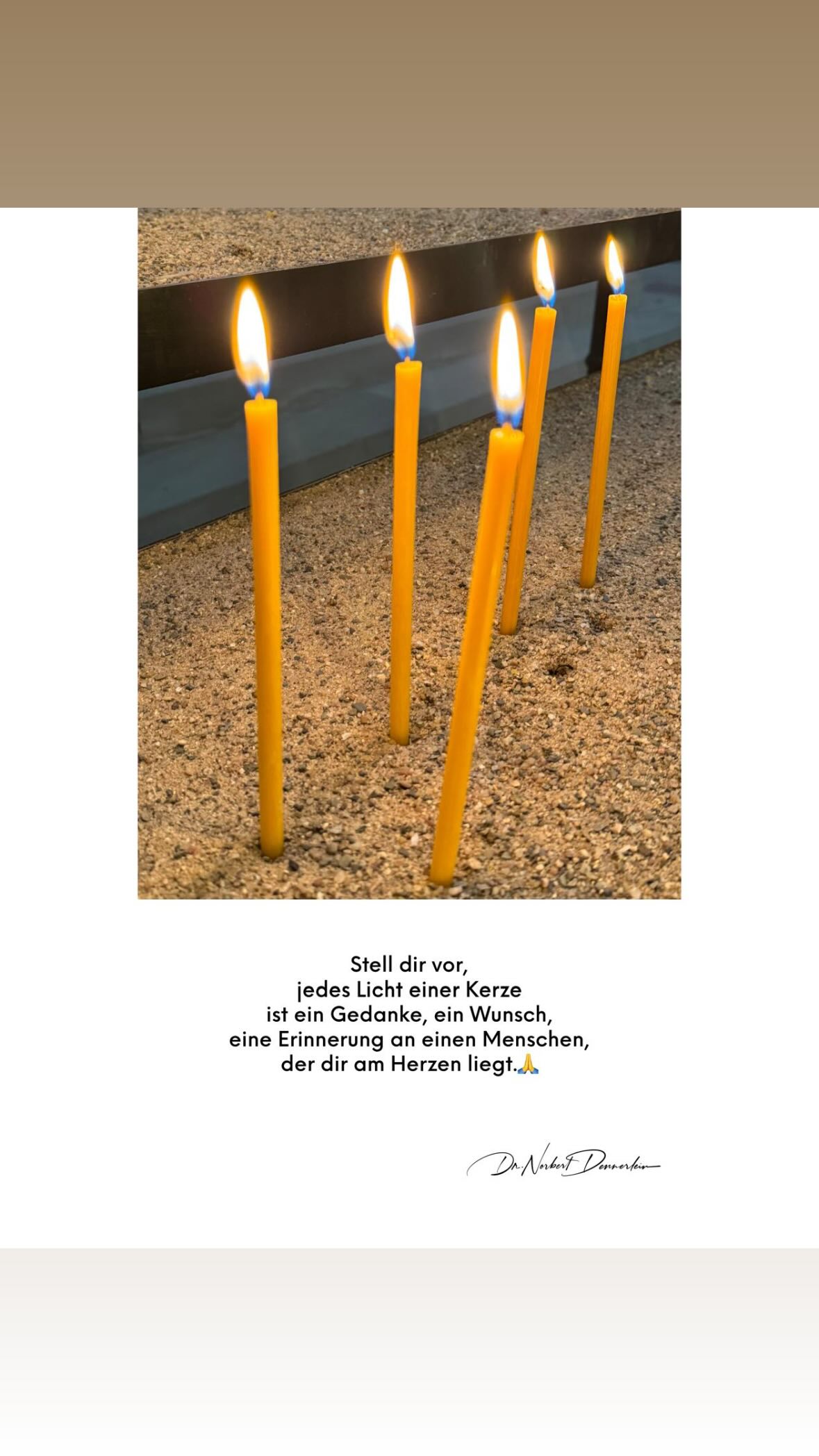 Stell dir vor, jedes Licht einer Kerze ist ein Gedanke, ein Wunsch, eine Erinnerung