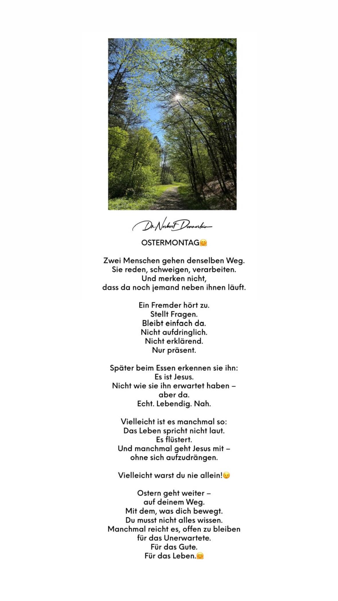 OSTERMONTAGS) Zwei Menschen gehen denselben Weg