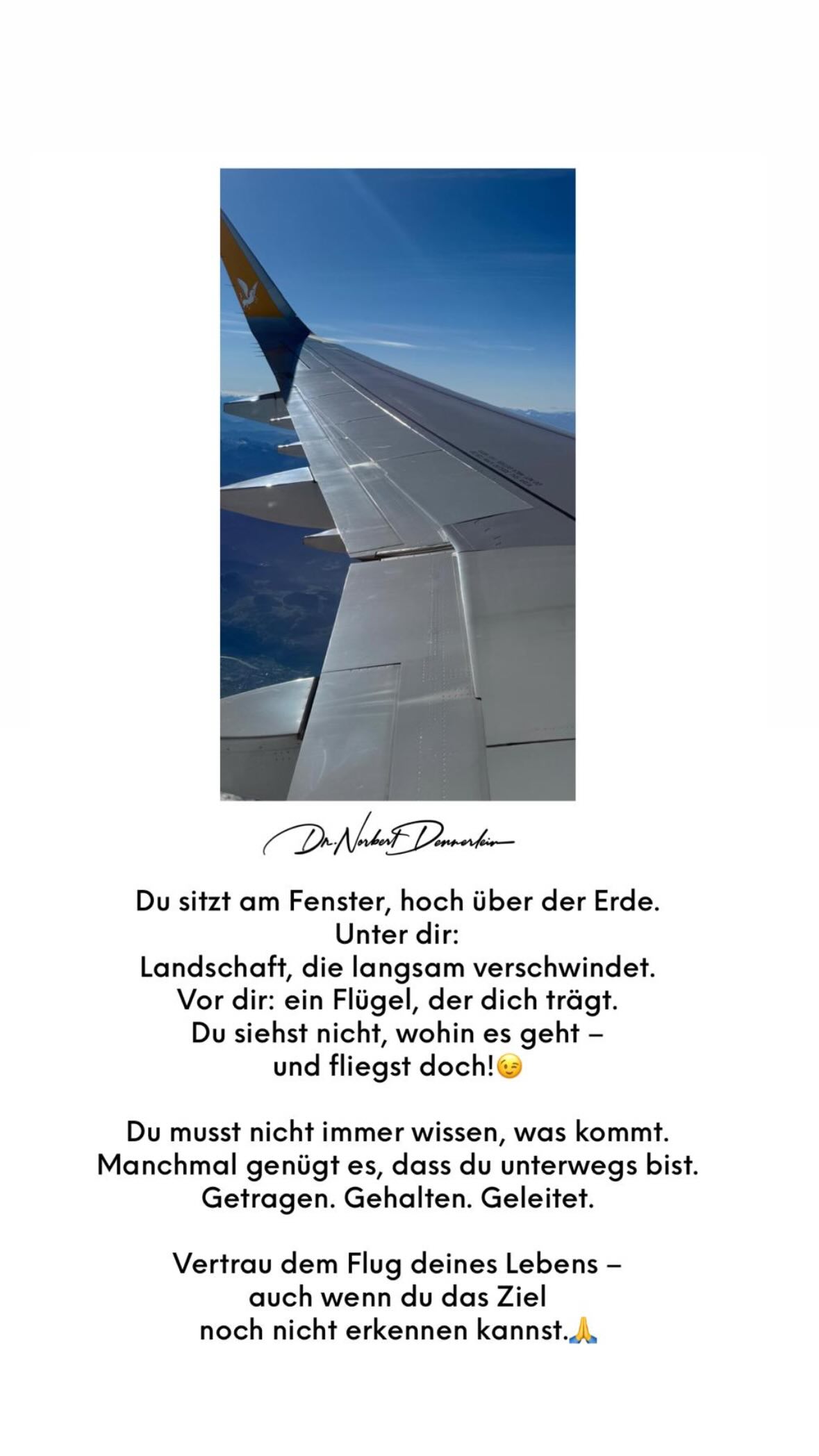 dr norbert dennerlein du sitzt am fenster hoch ueber der erde unter dir landschaft die langsam verschwindet vor dir ein