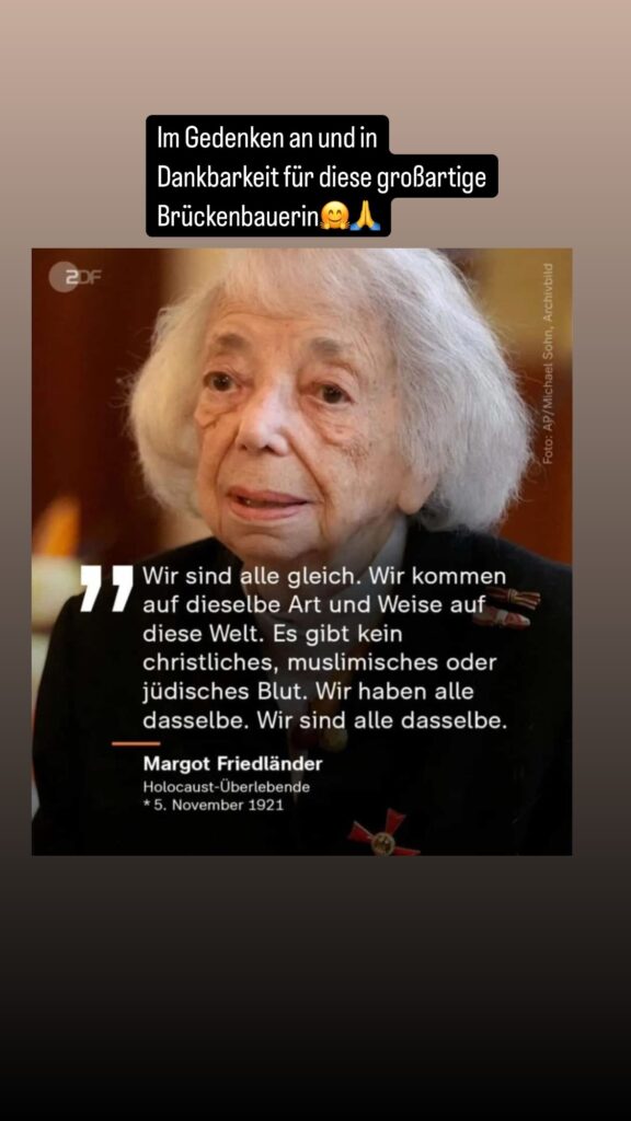Dr. Norbert Dennerlein: Im Gedenken an und in Dankbarkeit für diese großartige Briickenbauerin A