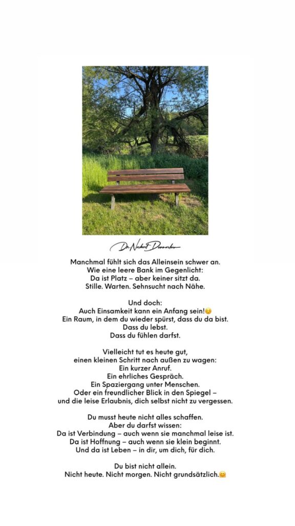 Dr. Norbert Dennerlein: Manchmal fühlt sich das Alleinsein schwer an