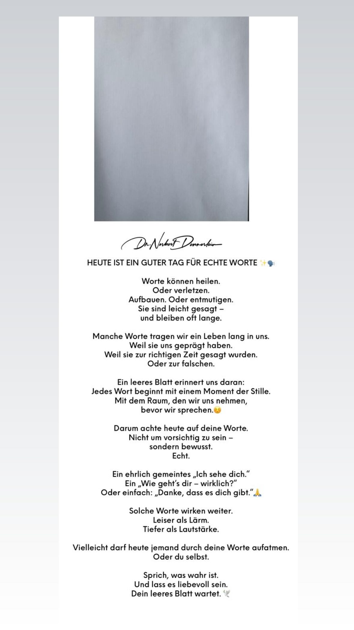 ( Poe HEUTE IST EIN GUTER TAG FÜR ECHTE WORTE € Worte können heilen