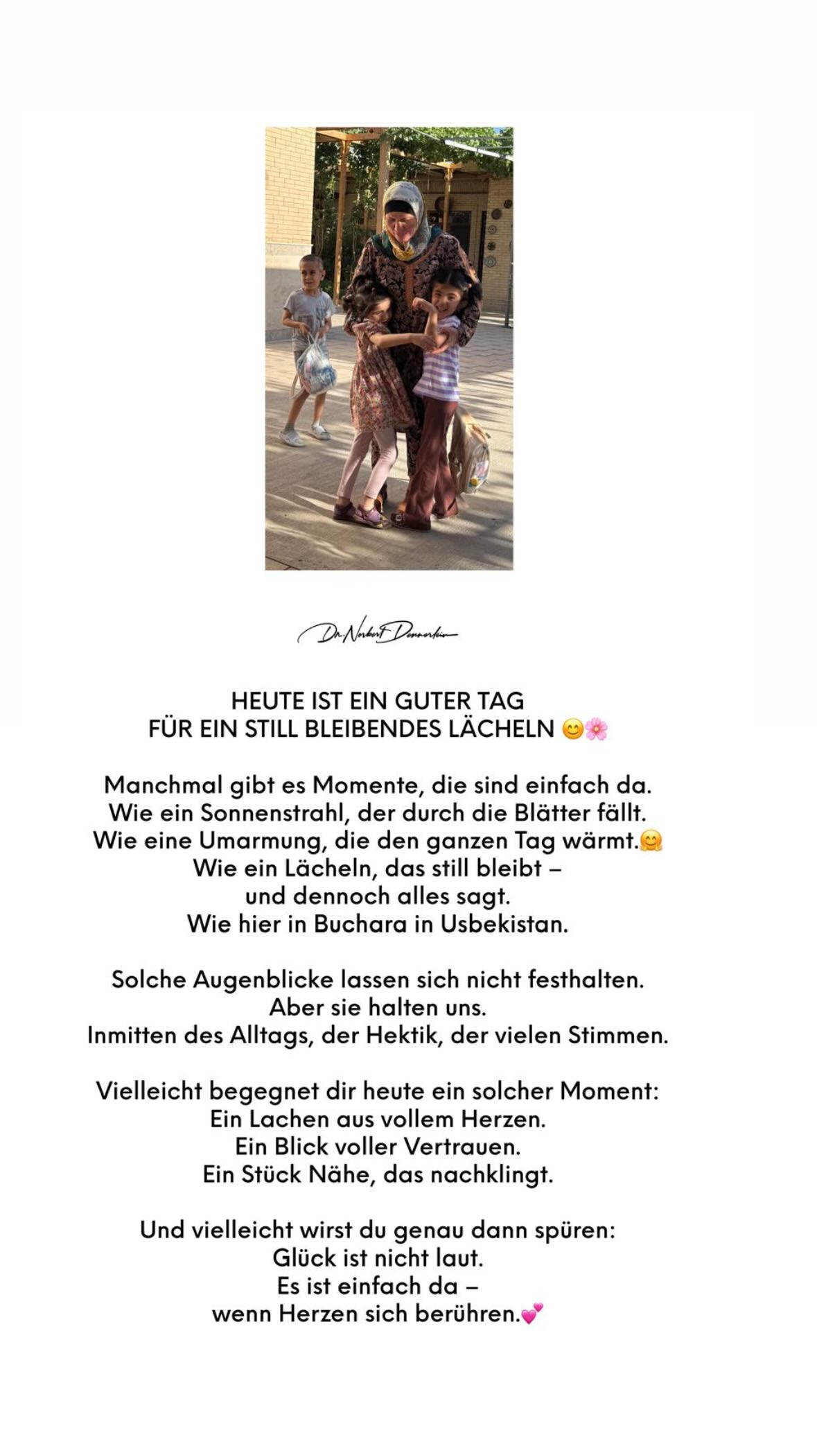 HEUTE IST EIN GUTER TAG FUR EIN STILL BLEIBENDES LACHELN