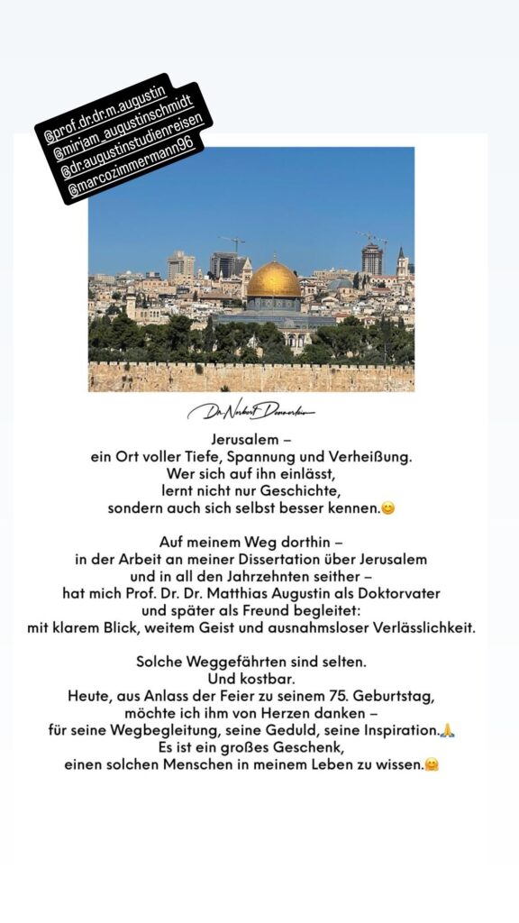 Dr. Norbert Dennerlein: Jerusalem - ein Ort voller Tiefe, Spannung und Verheißung