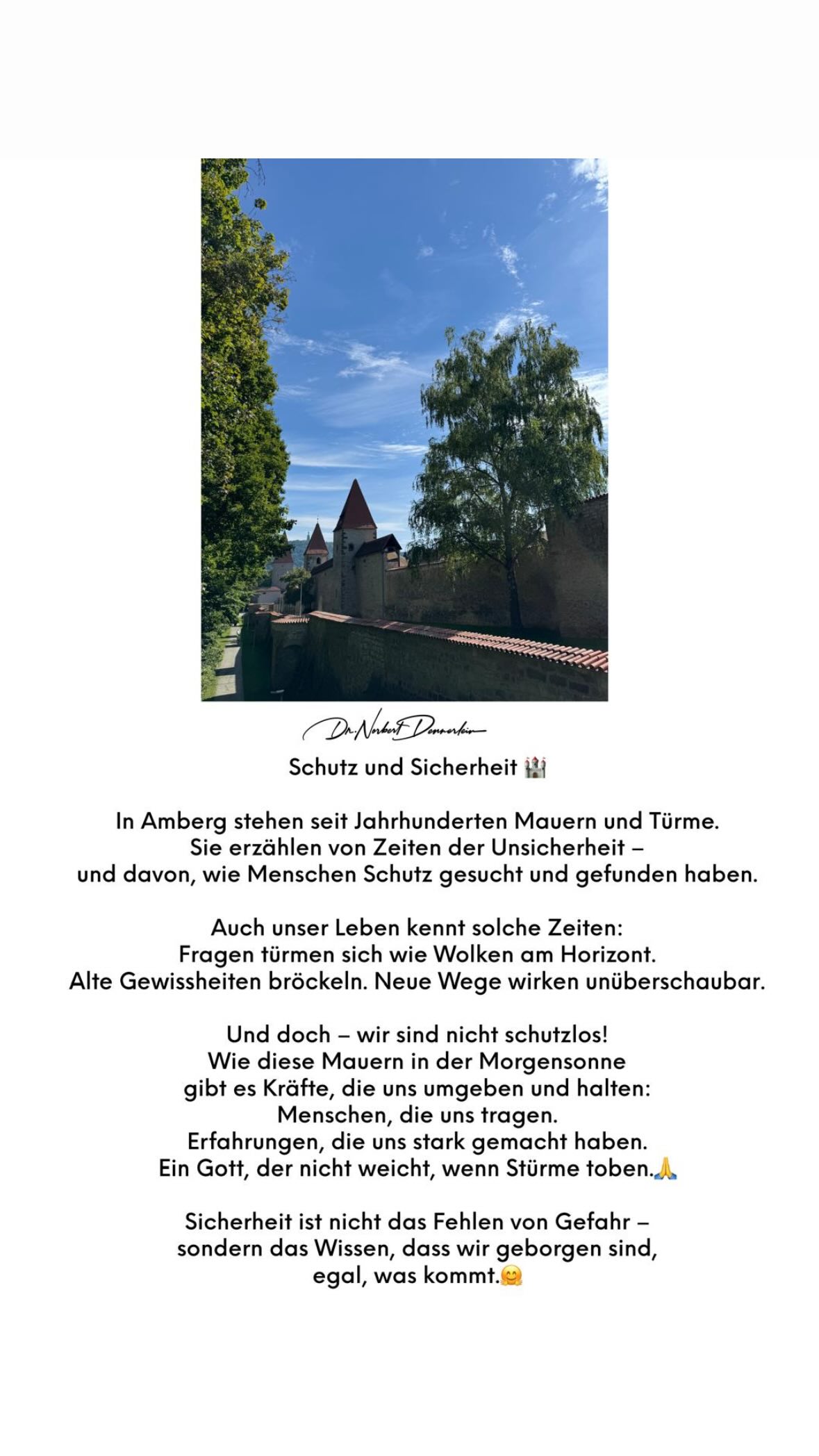 Schutz und Sicherheit ii In Amberg stehen seit Jahrhunderten Mauern und