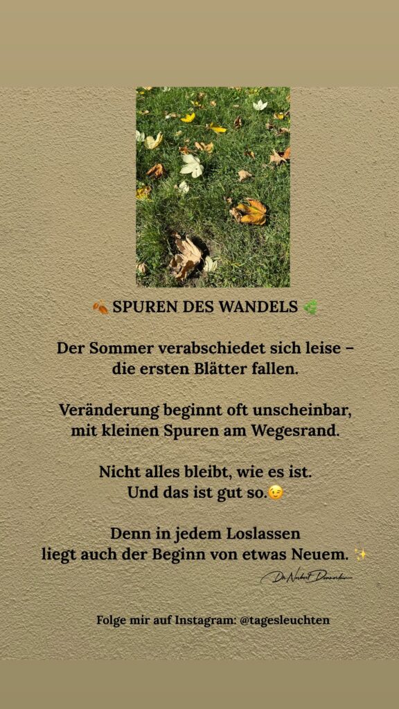 Dr. Norbert Dennerlein: Om SPUREN DES WANDELS « Der Sommer abend sich leise - : die ersten