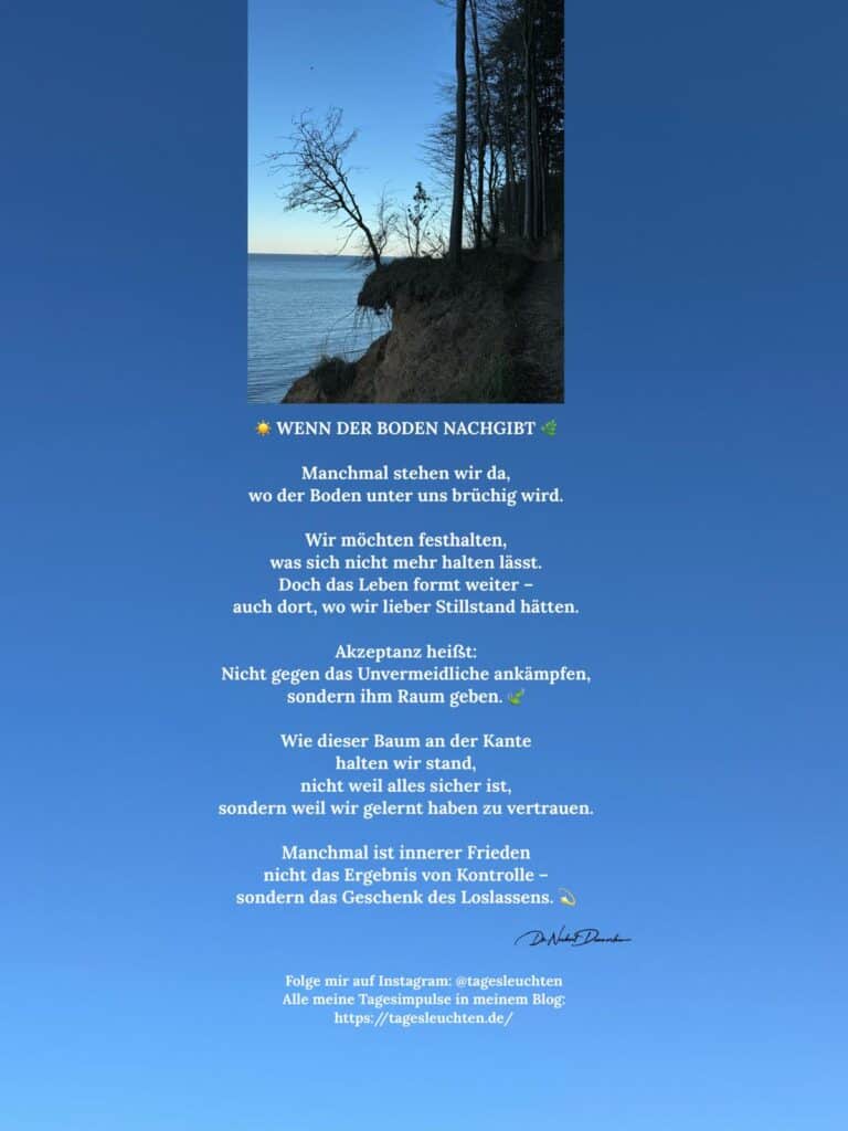 Dr. Norbert Dennerlein: Wenn der Boden nachgibt. Manchmal stehen wir da, wo der Boden unter uns brüchig wird.