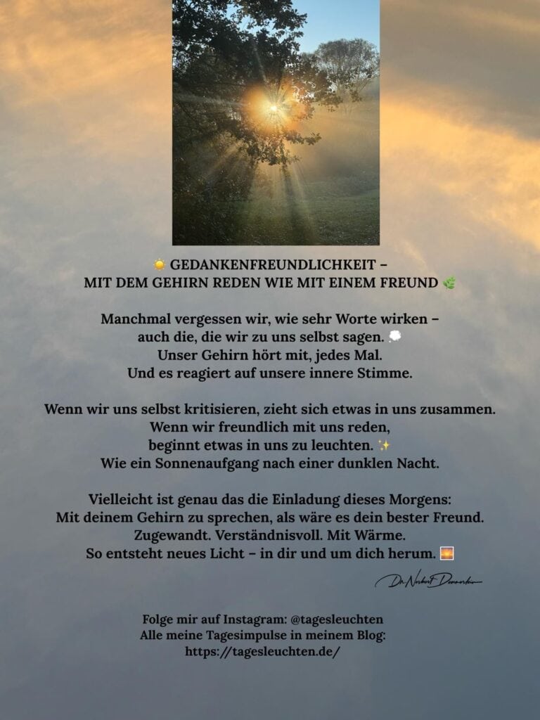 Dr. Norbert Dennerlein: Gedankenfreundlichkeit - mit dem Gehirn reden wie mit einem Freund